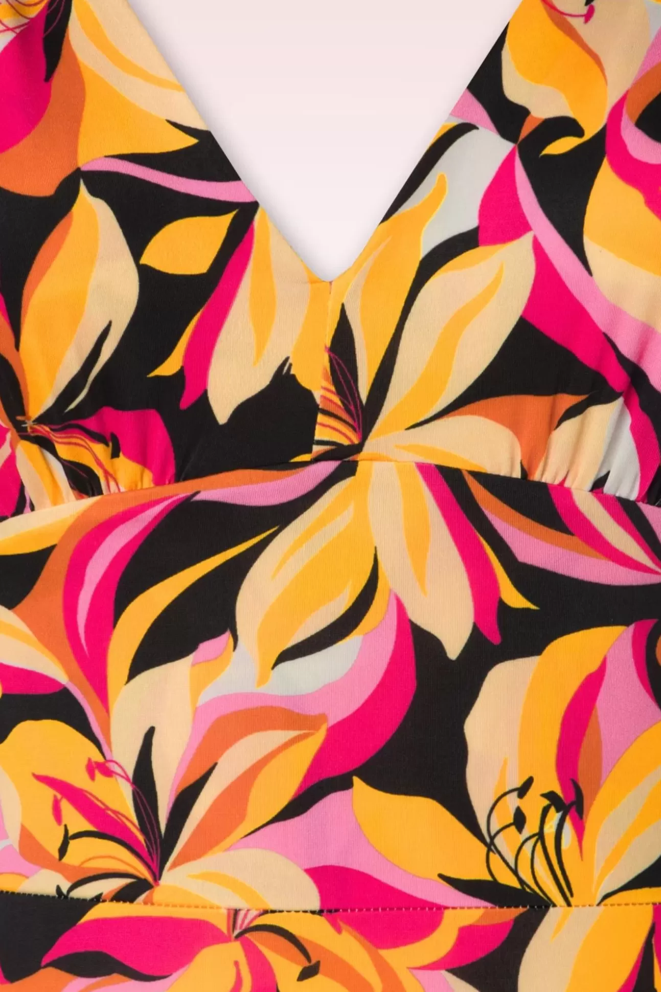 Plus Size Jurken | Vintage Chic for Topvintage Deveny Abstract Floral Maxi Jurk In Roze En Geel