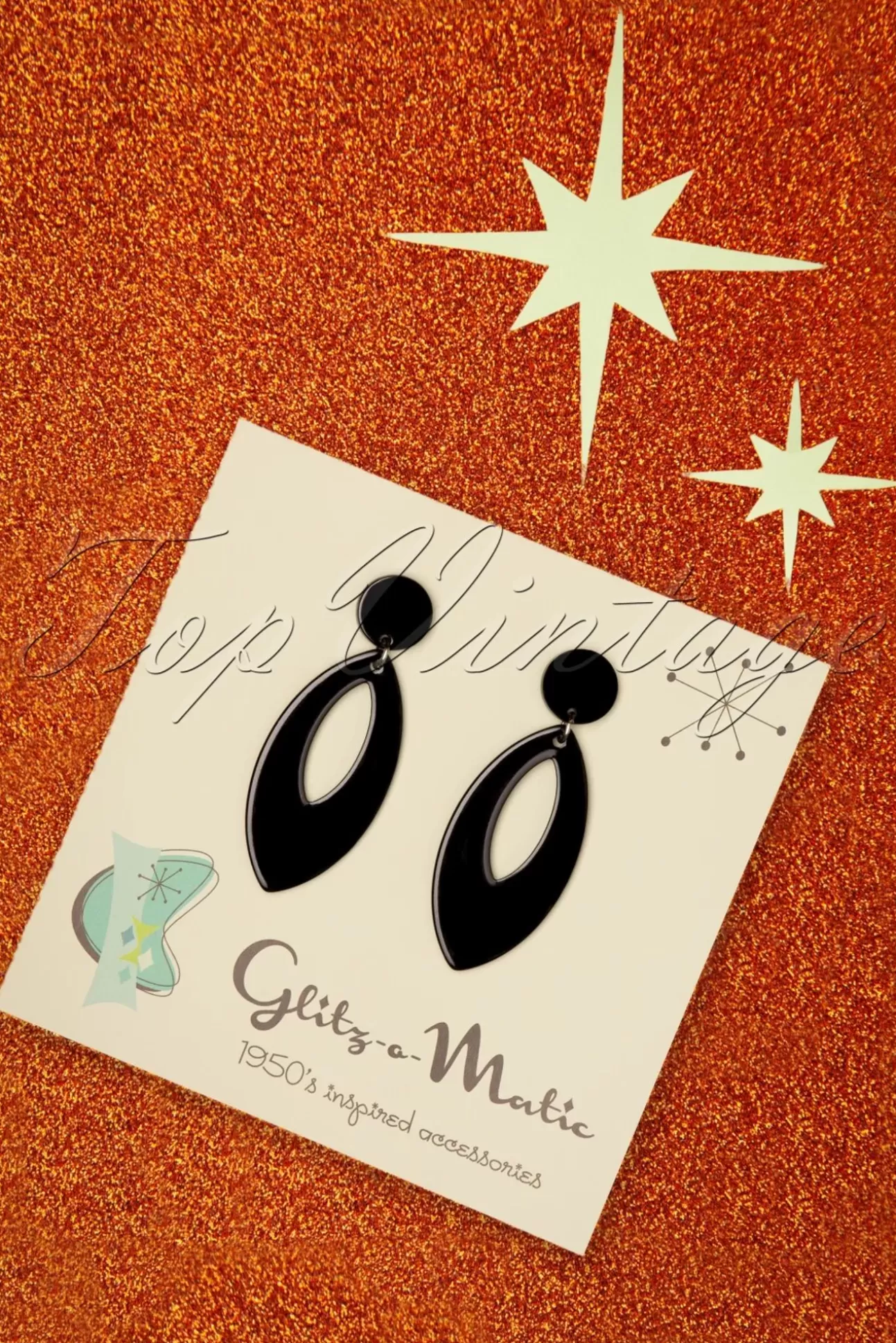 Sieraden | Glitz-o-Matic Ellips Oorbellen In Zwart