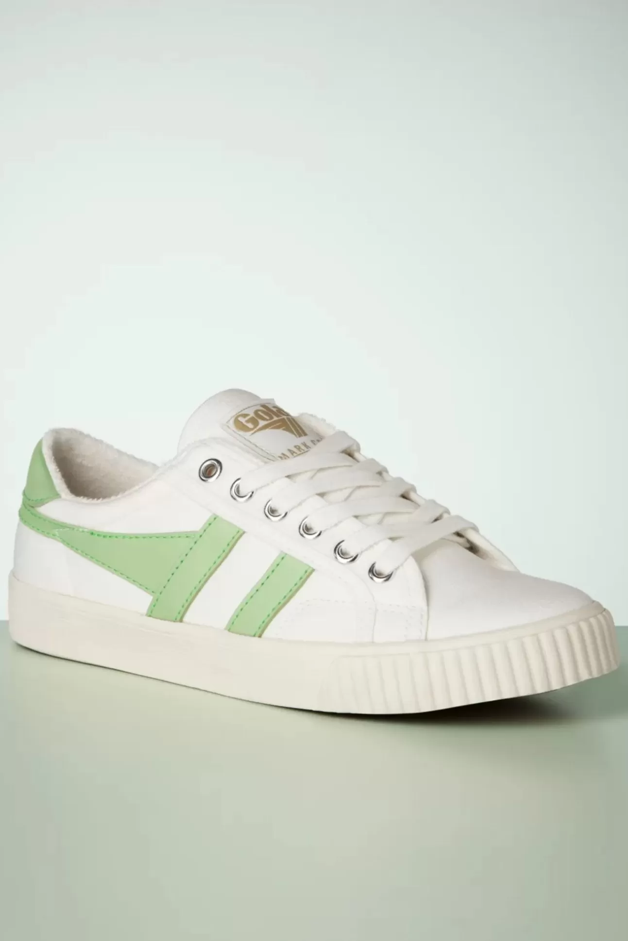 Sneakers | Gola Mark Cox Tennis Sneakers In Gebroken Wit En Patina Groen