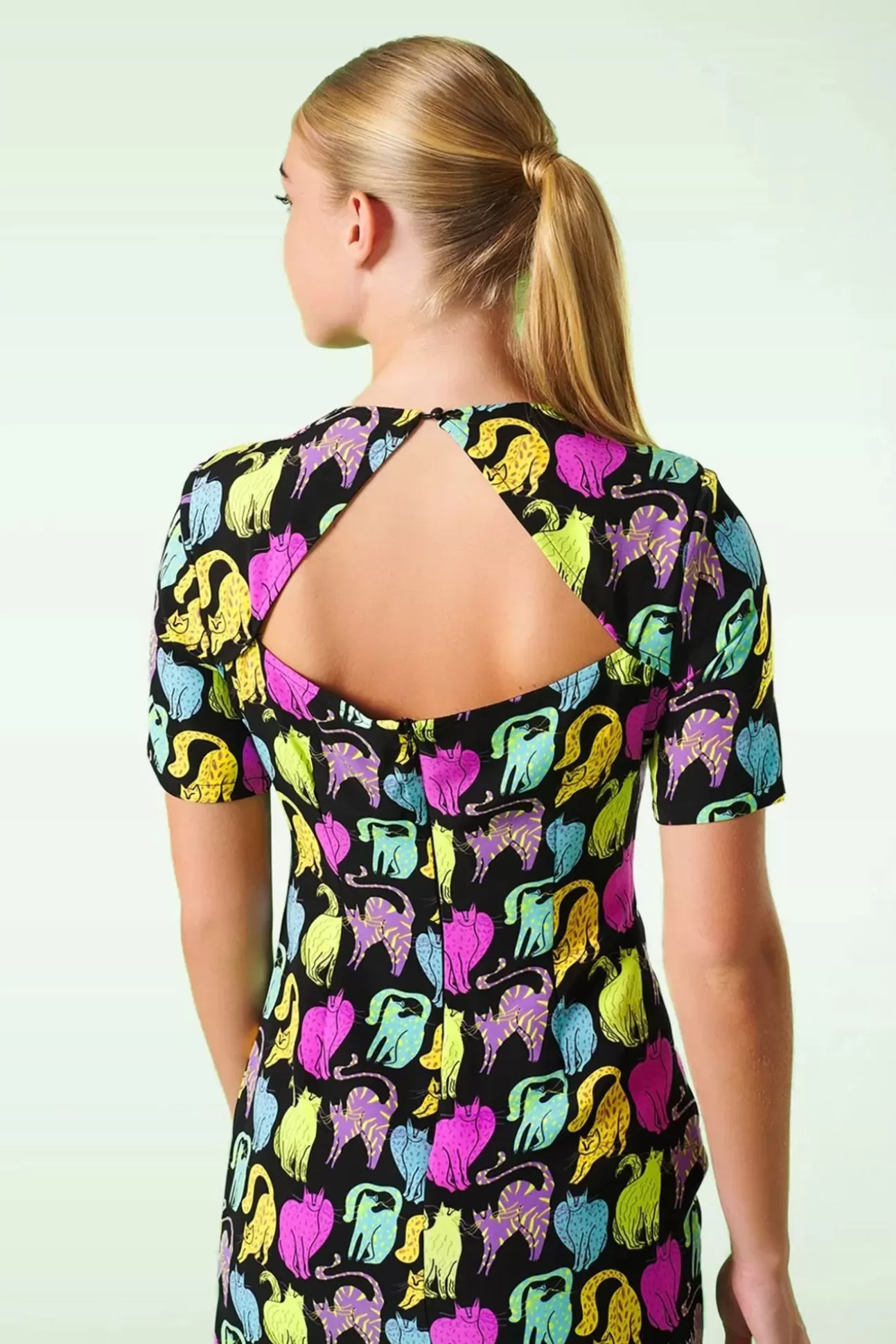 Plus Size Jurken | Minueto Neko Kitty Jurk In Zwart
