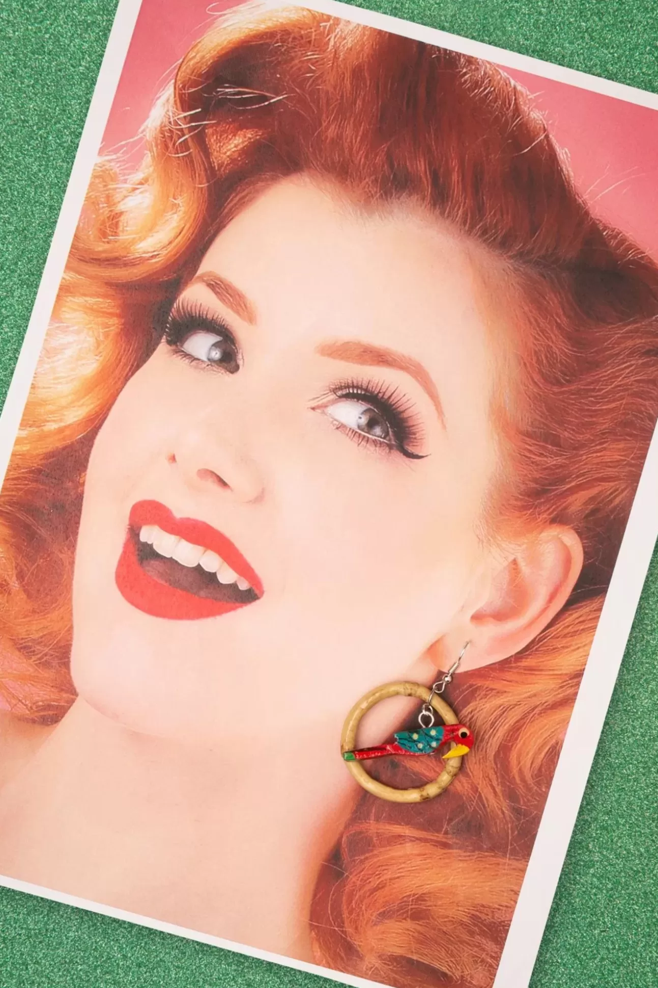 Sieraden | Glitz-o-Matic Papegaai Bamboe Oorringen In Rood