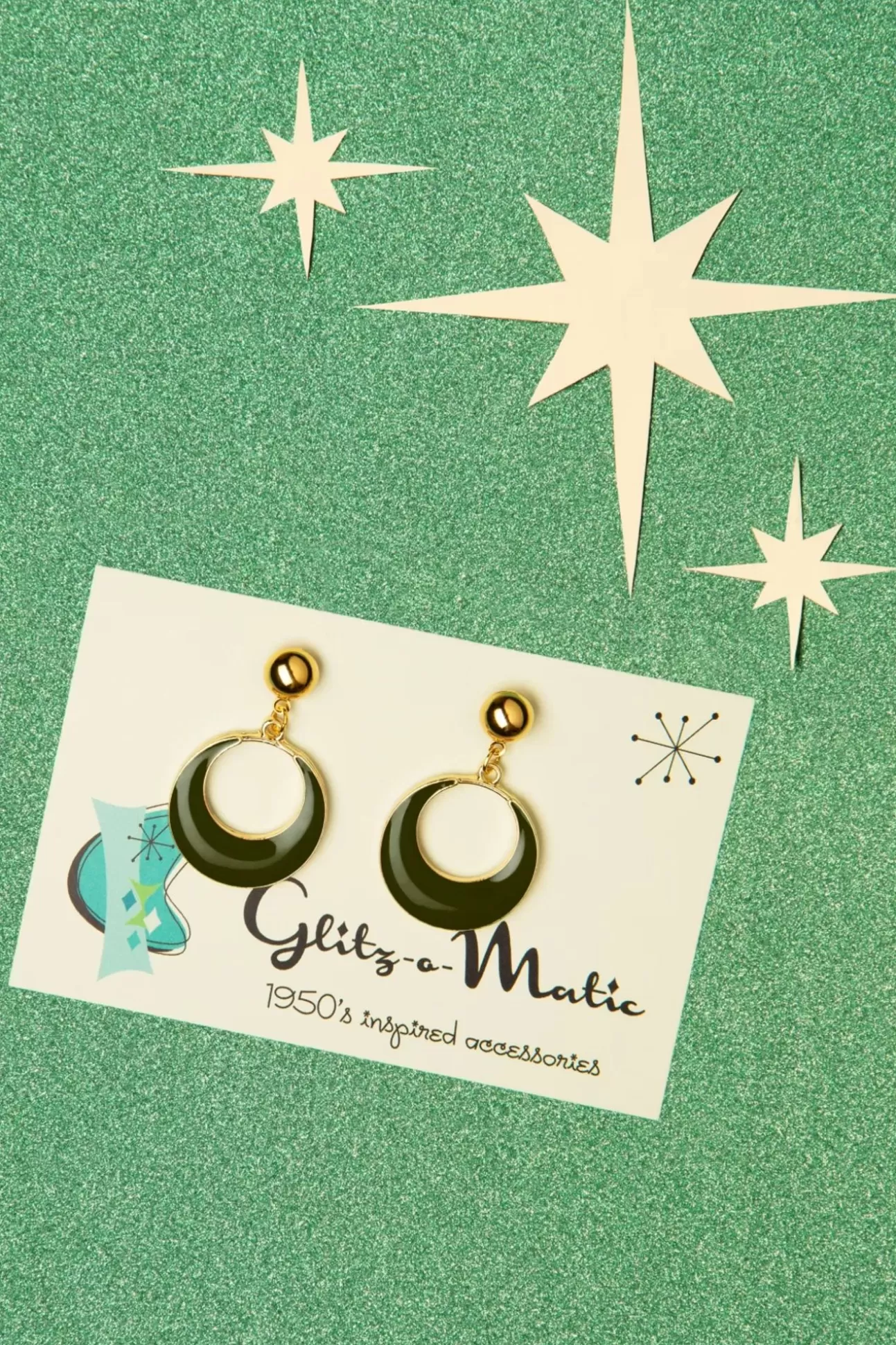 Sieraden | Glitz-o-Matic Teeny Kleine Oorringen In Donkergroen
