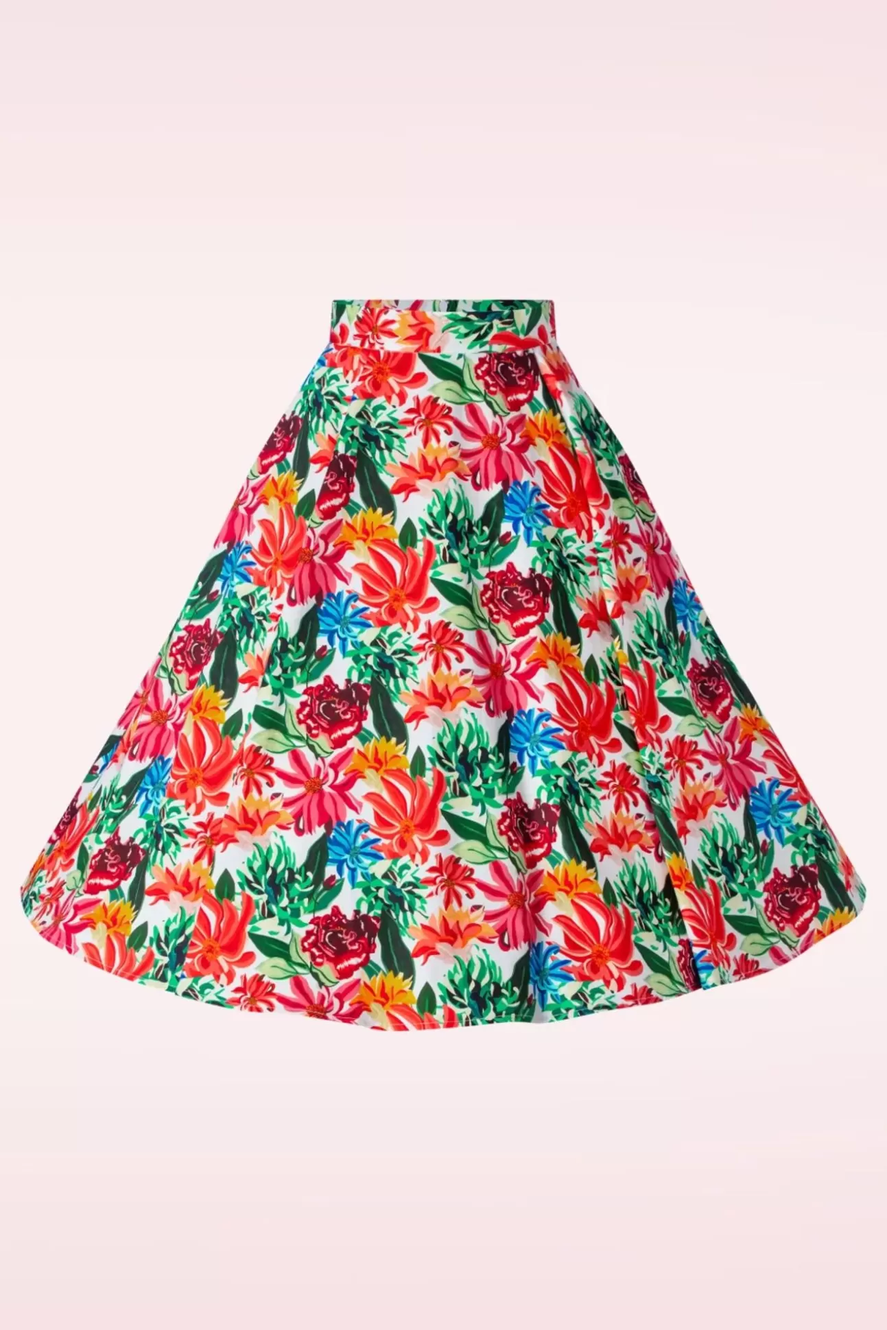 Rokken | Topvintage Boutique Collection Topvintage Exclusief ~ Adriana Flower Swing Rok In Multi