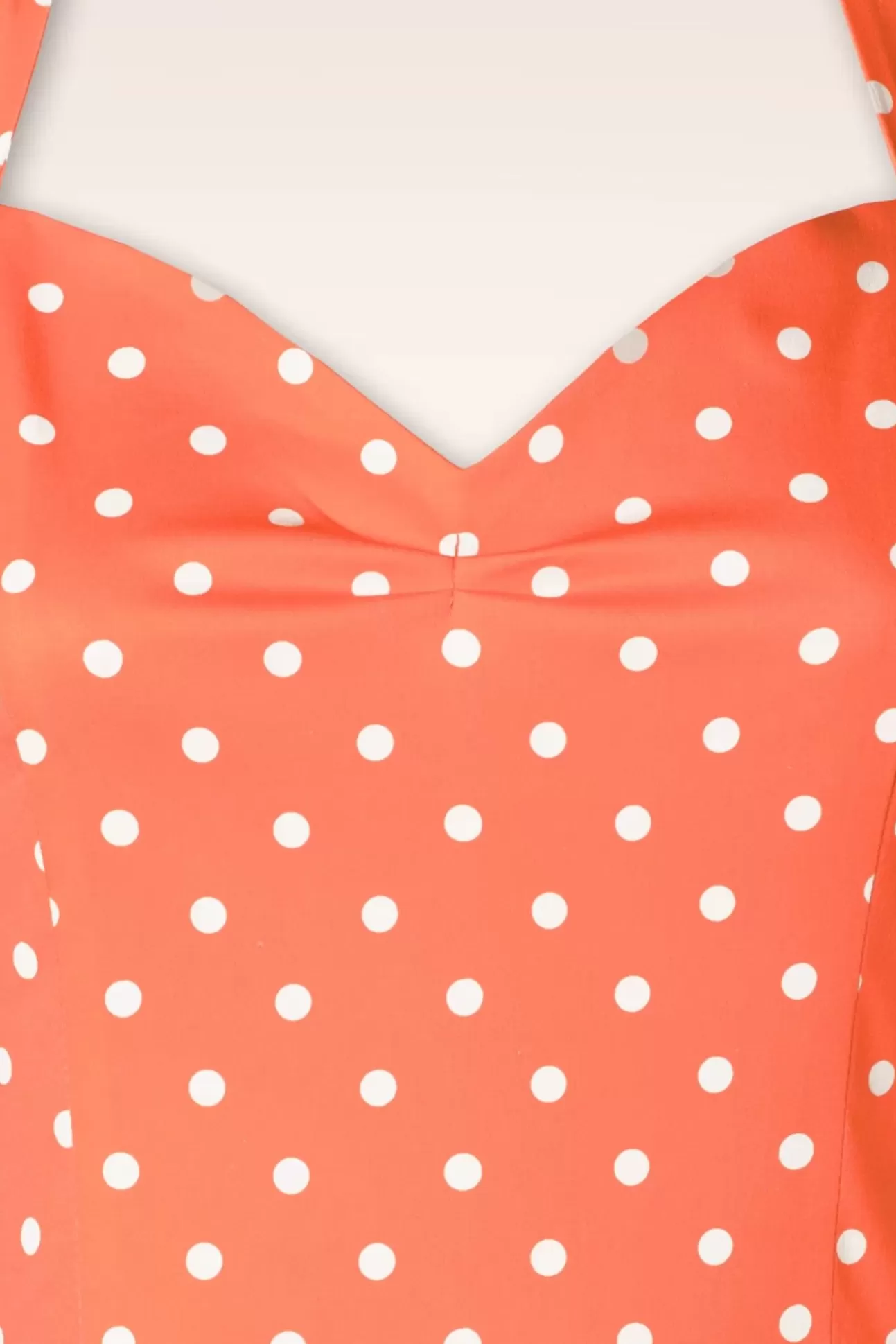Plus Size Jurken | Topvintage Boutique Collection Topvintage Exclusive ~ Bettie Polka Dot Swing Jurk In Oranje