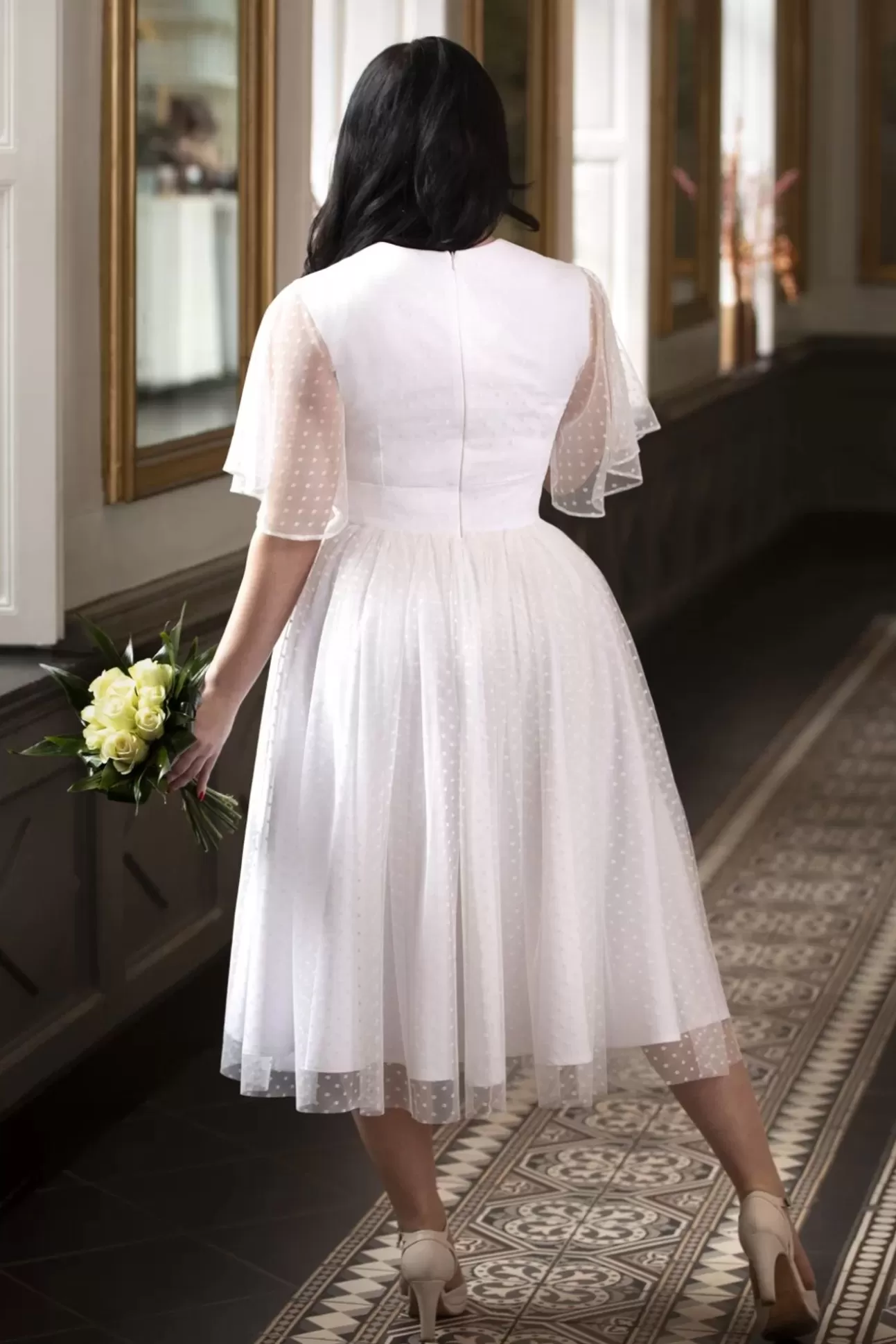 Swing Jurken Topvintage Boutique Collection Topvintage Exclusive Holly Bridal Swing Jurk In Wit Vintagein Spired