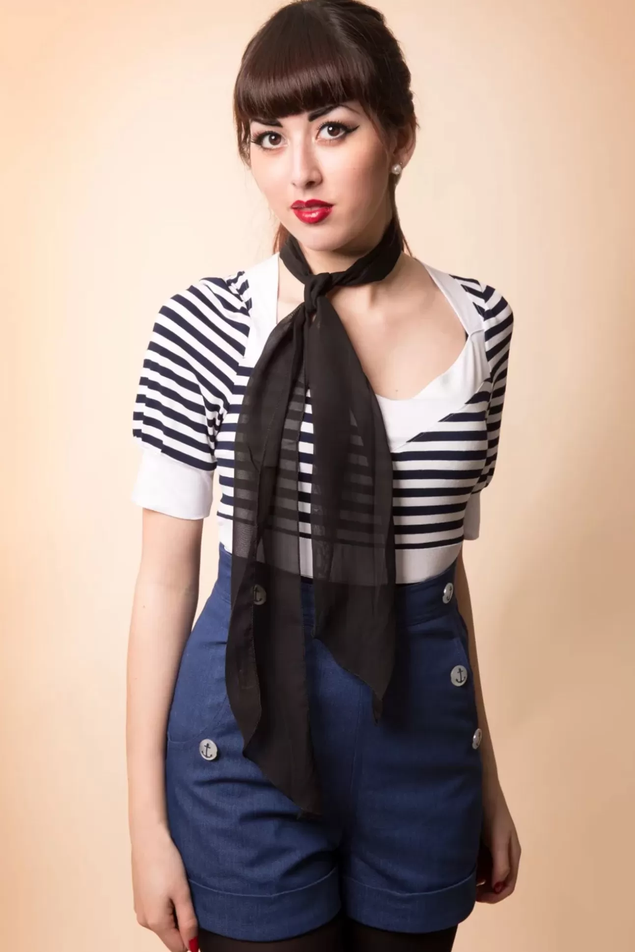 Haaraccessoires | ZaZoo Vintage Retro Haarsjaal In Zwart