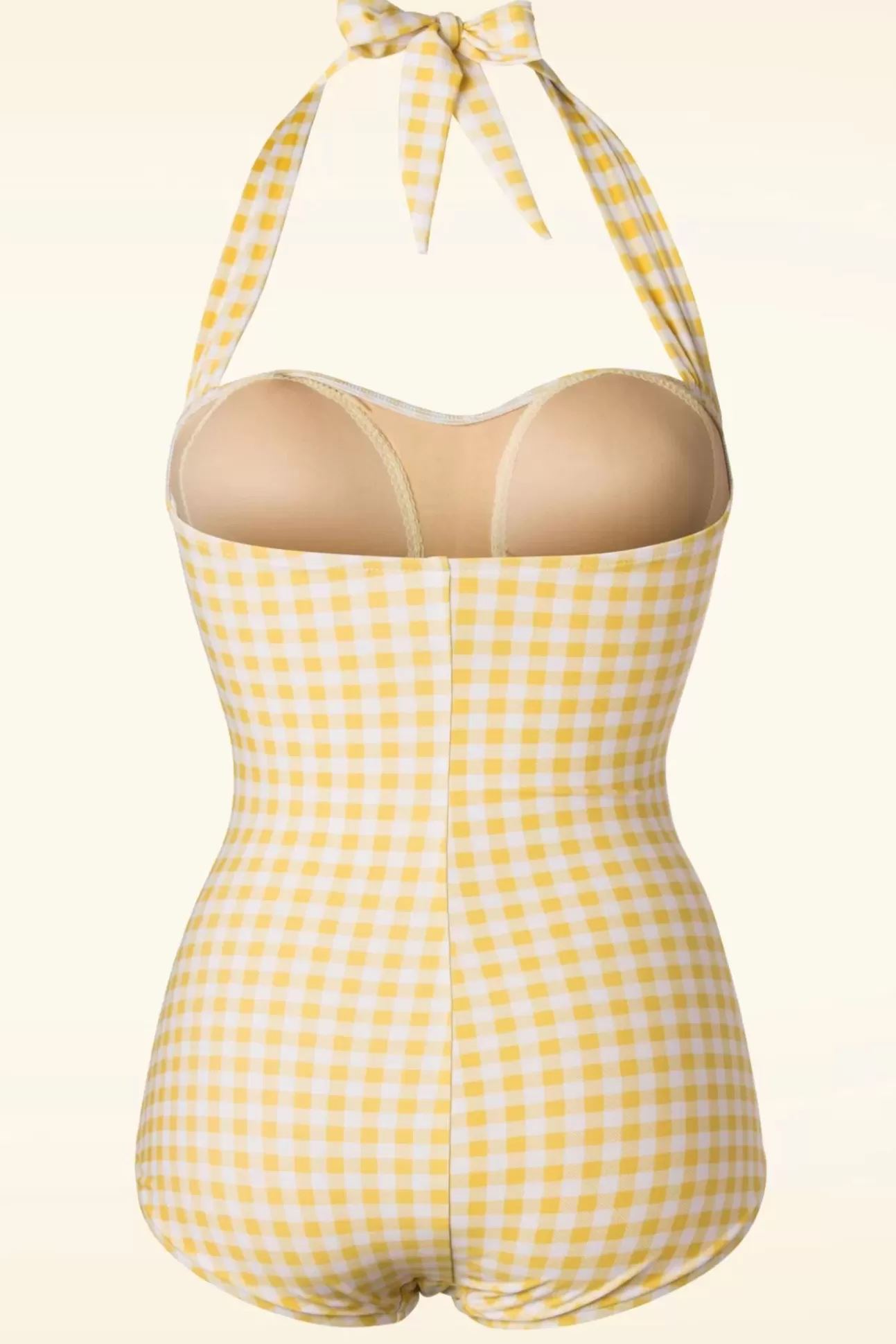 Badpakken | Esther Williams Zomer Gingham Badpak Uit Een Stuk In Geel En Wit
